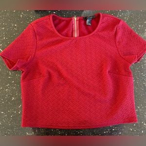 Large Forever 21 Burgundy Crop Top